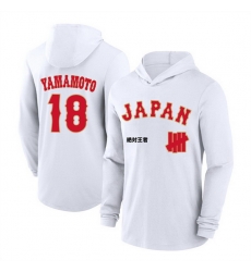 Men Japan Baseball 18 Yoshinobu Yamamoto White 2026 World Baseball Classic Club Hoodie Men Japan Baseball 18 Yoshinobu Yamamoto White 2026 World Baseball Classic Club Hoodie