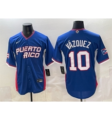 Men Puerto Rico Baseball 10 Luis Vazquez Royal 2026 World Baseball Classic Road Stadium Stitched Jersey Men Puerto Rico Baseball 10 Luis Vazquez Royal 2026 World Baseball Classic Road Stadium Stitched Jersey
