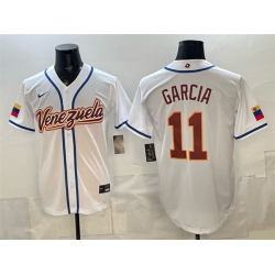 Men Venezuela Baseball  11 Maikel Garcia White 2026 World Baseball Classic Home Stadium Stitched Jersey