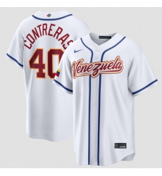 Men Venezuela Baseball  40 Willson Contreras White 2026 World Baseball Classic Home Stadium Stitched Jersey