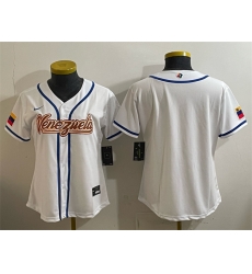 Youth Venezuela Baseball Blank White 2026 World Baseball Classic Home Stadium Stitched Baseball Jersey